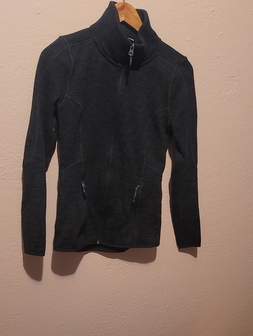 Champion Men's Dark Gray Full-Zip Mock Neck Sweater